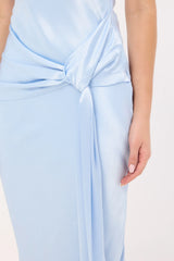 Sndys The Label Angie Tie Front Maxi Dress Baby Blue