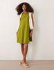 trapeze mini dress in olive