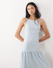 Tall cami scoop neck drop waist maxi dress in light blue