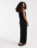PIECES plisse cami maxi dress in black