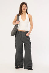 Neovision Glint Ruched Cargo Pants Steel