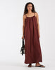 Vero Moda crinkle textured woven full cami maxi dress in andorra red