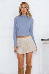 Daily Dream Ribbed Long Sleeve Top Blue
