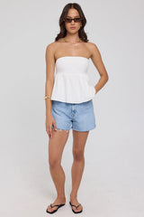 Wrangler Hi Bells Denim Short Blue Road