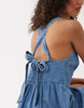 Nobody's Child Pedro denim square neck cross back mini dress in blue