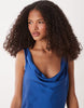 JDY cowl neck satin maxi dress in navy