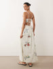 Abercrombie & Fitch premium embroidered A-line maxi dress in white floral