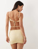 Tiger Mist Kirra lace open back tie detail mini dress in lemon