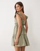 Miss Selfridge flutter sleeve smock dress in khaki
