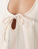 scoop neck tie front mini dress in stripe