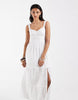Hollister v neck strappy maxi dress with slit in white