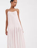 & Other Stories drop waist maxi dress with pleated skirt in light pink