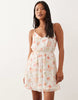 VILA Petite woven cami mini dress in white floral print