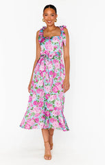 Garden Midi Dress ~ Cottage Floral Multi