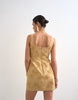 Topshop structured drape mini dress with 3D flowers in beige