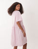JDY short sleeve mini dress in pink stripes