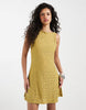 Vero Moda jersey floral eyelet sleeveless mini dress in willow green