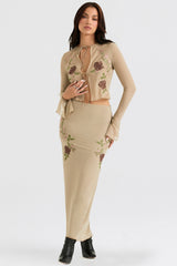 artichoke floral maxi skirt