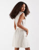 Vero Moda linen mix utility pocket detail belted mini dress in cream