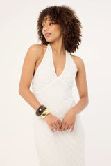 Luck & Trouble Carrie Halter Maxi Dress White