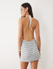 Esmee crochet mini beach dress in blue stripe