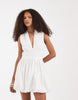 Vero Moda ruched detail balloon hem mini dress in white