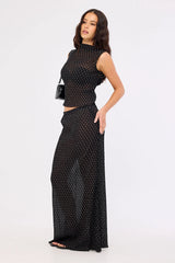 Lioness Ford Maxi Skirt Onyx Polka