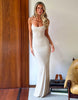 Tiger Mist x Em Venz Riley sculpting cami metallic maxi dress in gold