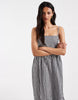 PIECES seersucker cami maxi dress in black and white gingham print