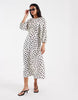 ONLY belt detail maxi dress in white polka dot print