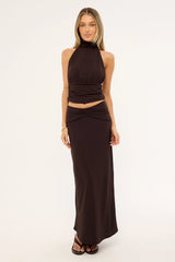 Perfect Stranger Aria Halter Top Brown