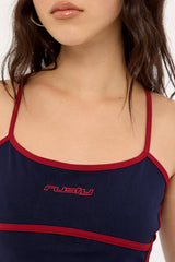 Rusty Freo King Fitted Top Navy Blue/Red