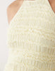 Mango textured halterneck maxi dress in pastel yellow