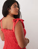 Esmee Curve sleeveless maxi beach dress with trim in red