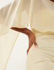 Gina Tricot cape mini dress in pale yellow
