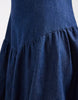 Pieces denim dropped waist bubble hem mini dress in medium blue