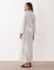 Esmée knit tie front maxi beach dress cover up in white