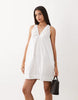ARKET pure cotton sleeveless v-neck volume midi dress in white