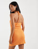 Vero Moda Petite halter neck knit mini dress in sunset orange
