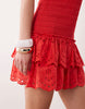 Iisla & Bird ruched beach mini dress in red