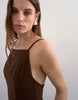 Topshop premium pleated high godets maxi dress in brown
