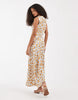 AWARE sleeveless v-neck maxi dress in cream floral print