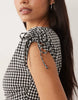 Threadbare sleeveless woven gingham dress with ruched detail in black & white