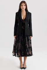 black tailored hourglass jacket
