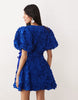 Dream Sister Jane embellished Indigo puff sleeve mini dress in navy floral