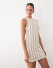 Miss Selfridge striped denim shift dress in multi stripe