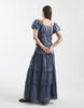 Daisy Street eyelet shirred maxi dress with puff sleeves in blue gray