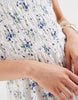 PIECES smocked lace cami maxi dress in blue ditsy floral print