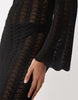 Mango crochet knit long sleeve maxi dress in black