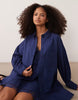 poplin oversized shirt dress in navy - part of a set